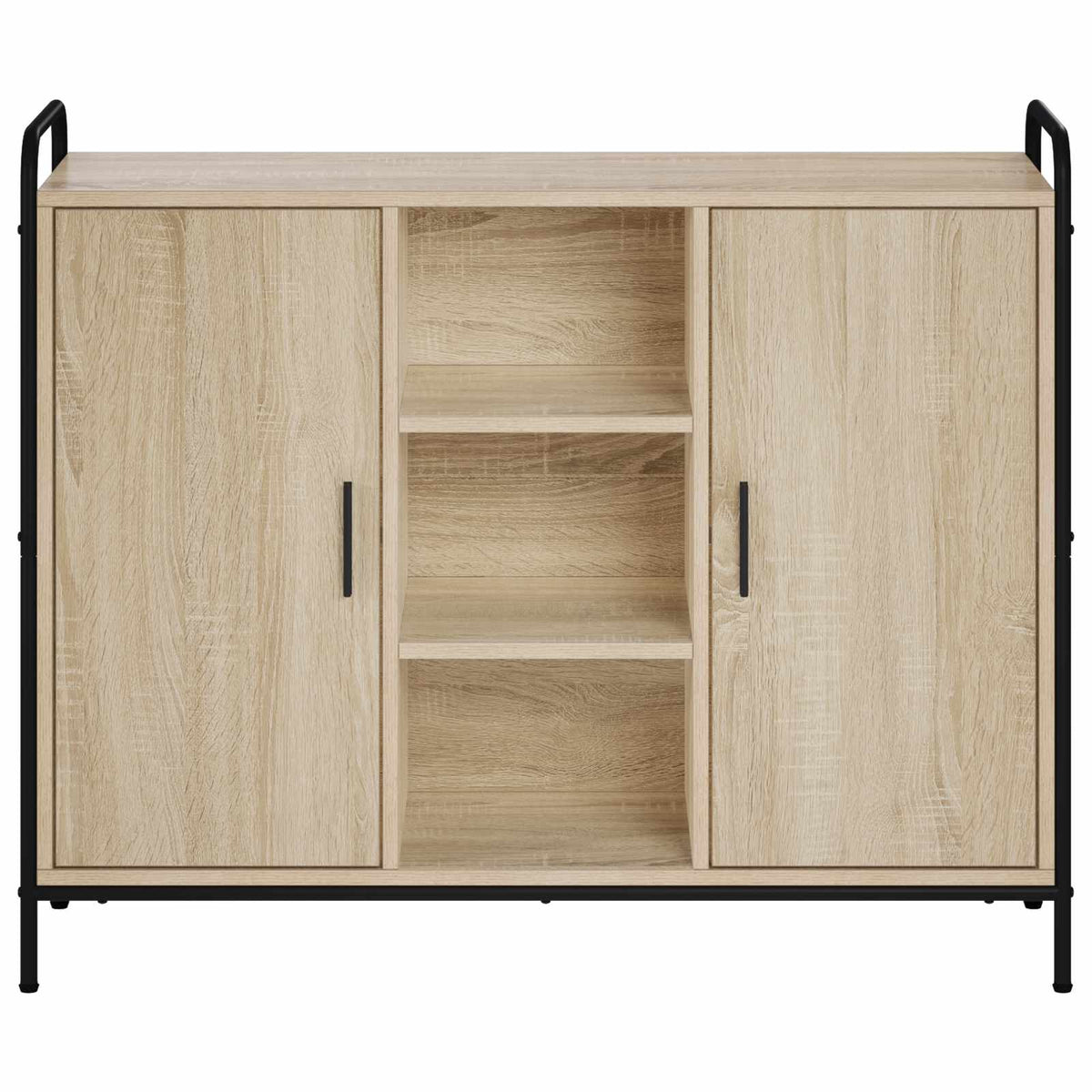 Sideboard 98.5 x 33 x 81 cm Engineered Wood Sonoma oak with 2 door & 2 shelves