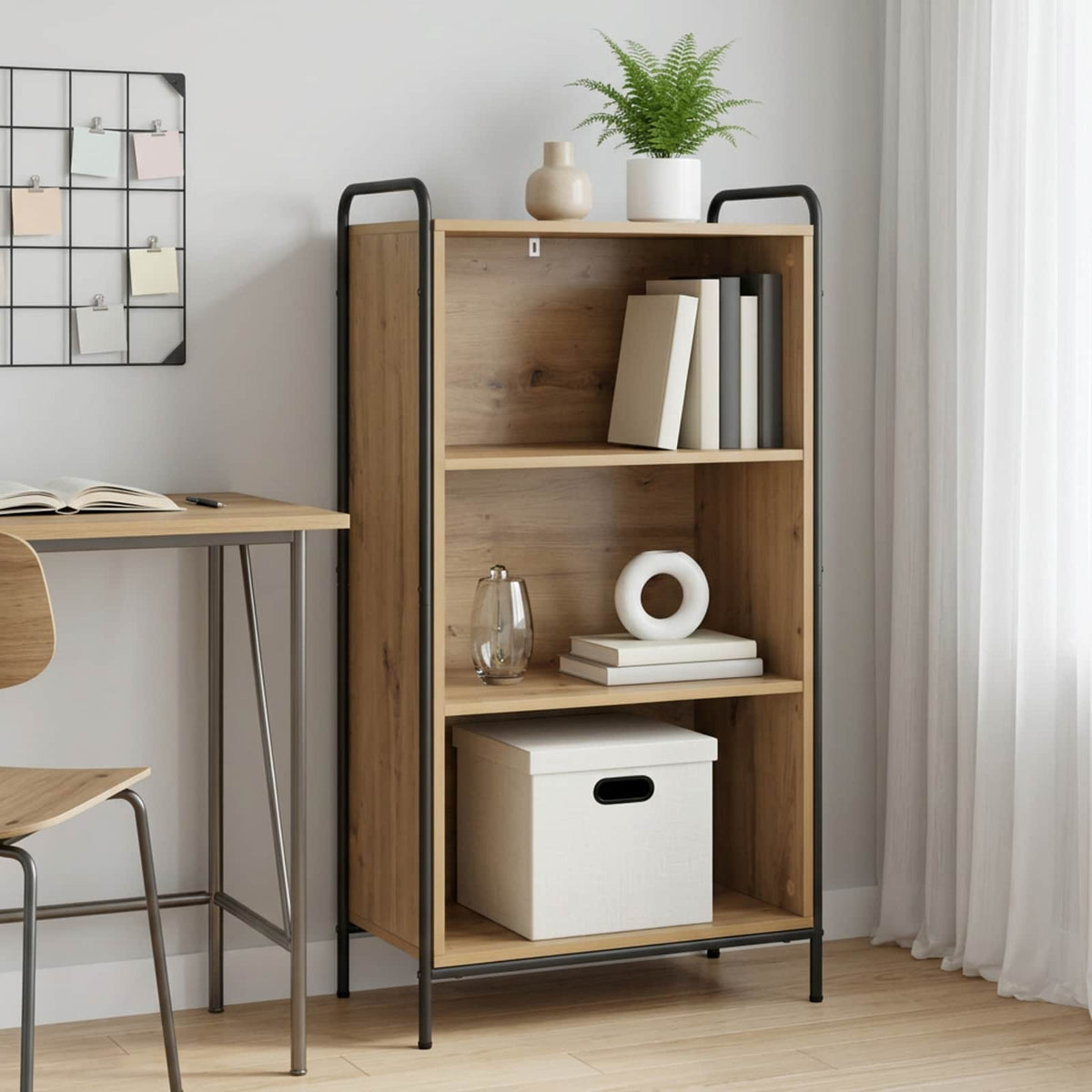 Book Cabinet 55.5 x 33 x 111 cm Engineered Wood Artisan oak