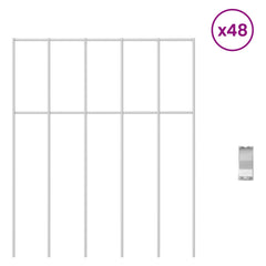 vidaXL Garden Fence Panel 48 pcs 25 x 30 cm Galvanised Steel Silver 3