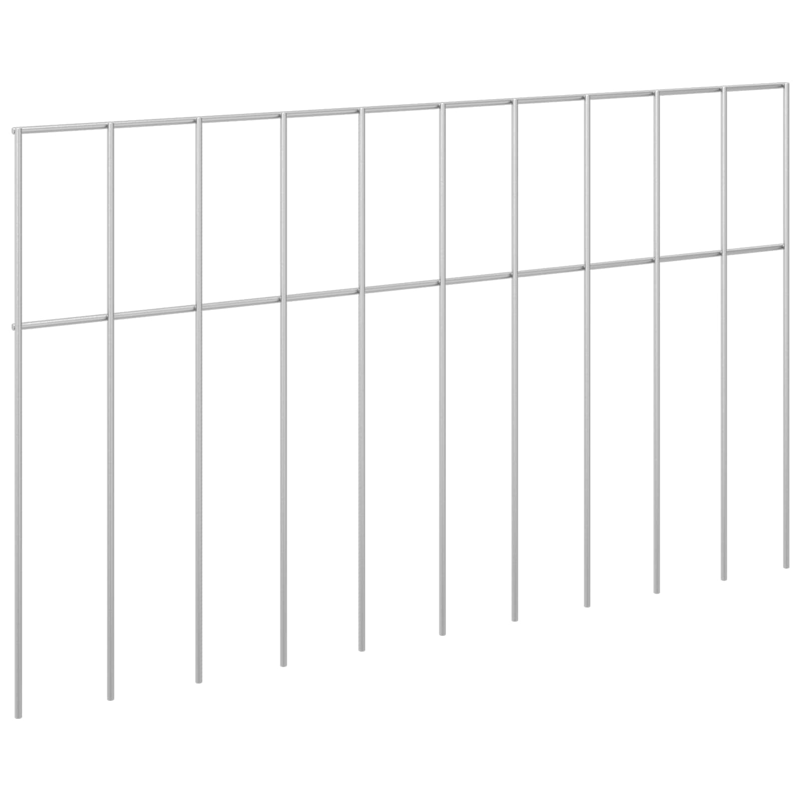 vidaXL Garden Fence Panel 24 pcs 50 x 30 cm Galvanised Steel Silver 2