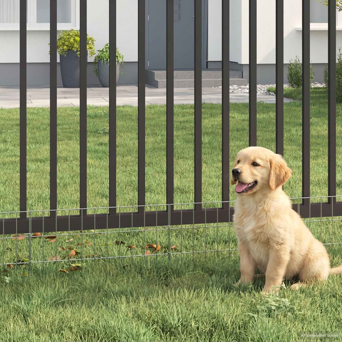 vidaXL Garden Fence with Stakes Galvanised Steel Height 30 cm