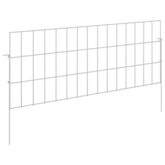 vidaXL Garden Fence with Stakes 12 pcs 75 x 30 cm Galvanised Steel 2