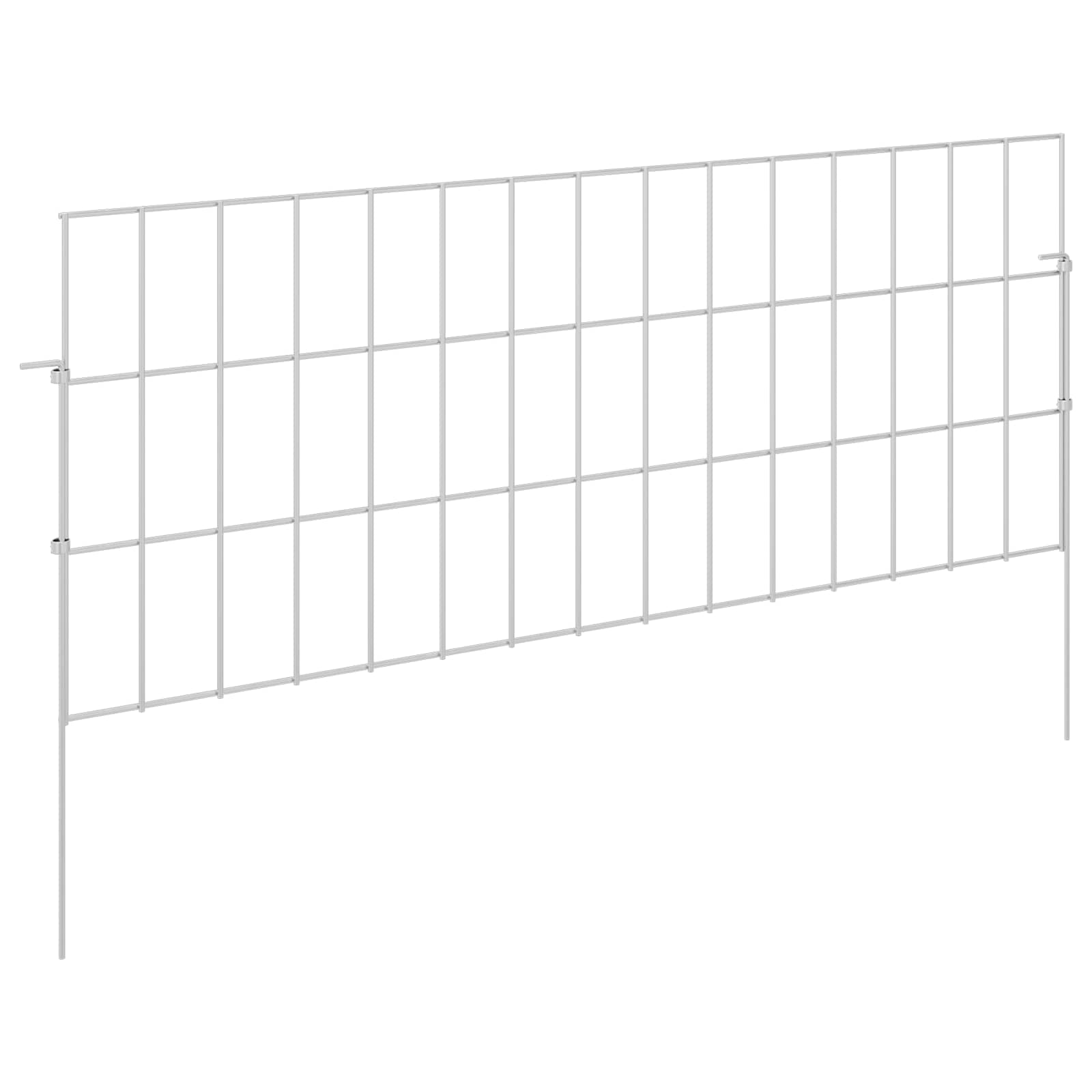 vidaXL Garden Fence with Stakes 12 pcs 75 x 30 cm Galvanised Steel 2