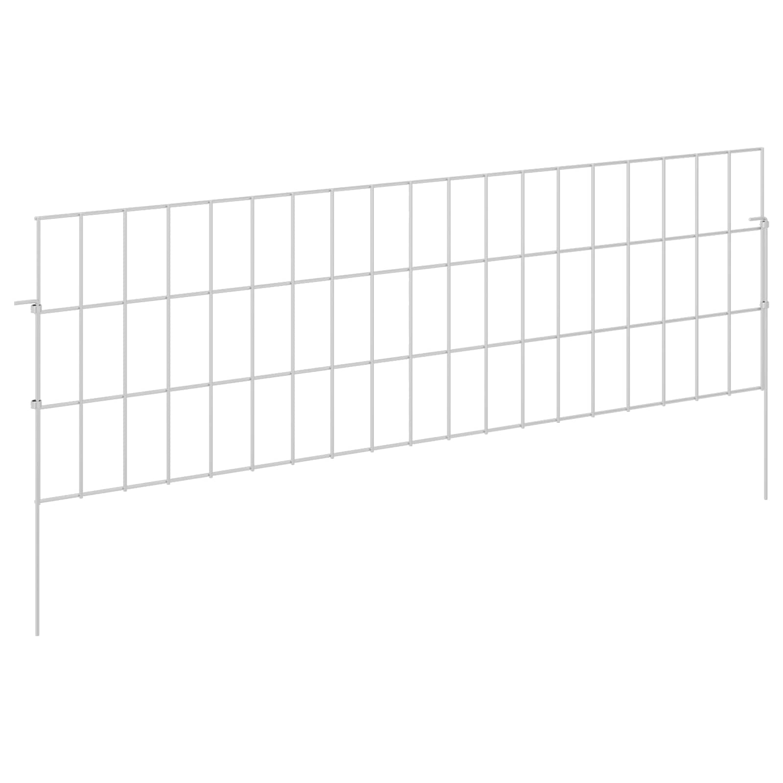 vidaXL Garden Fence with Stakes 12 pcs 95 x 30 cm Galvanised Steel 2