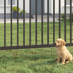 vidaXL Garden Fence with Stakes Galvanised Steel Height 30 cm