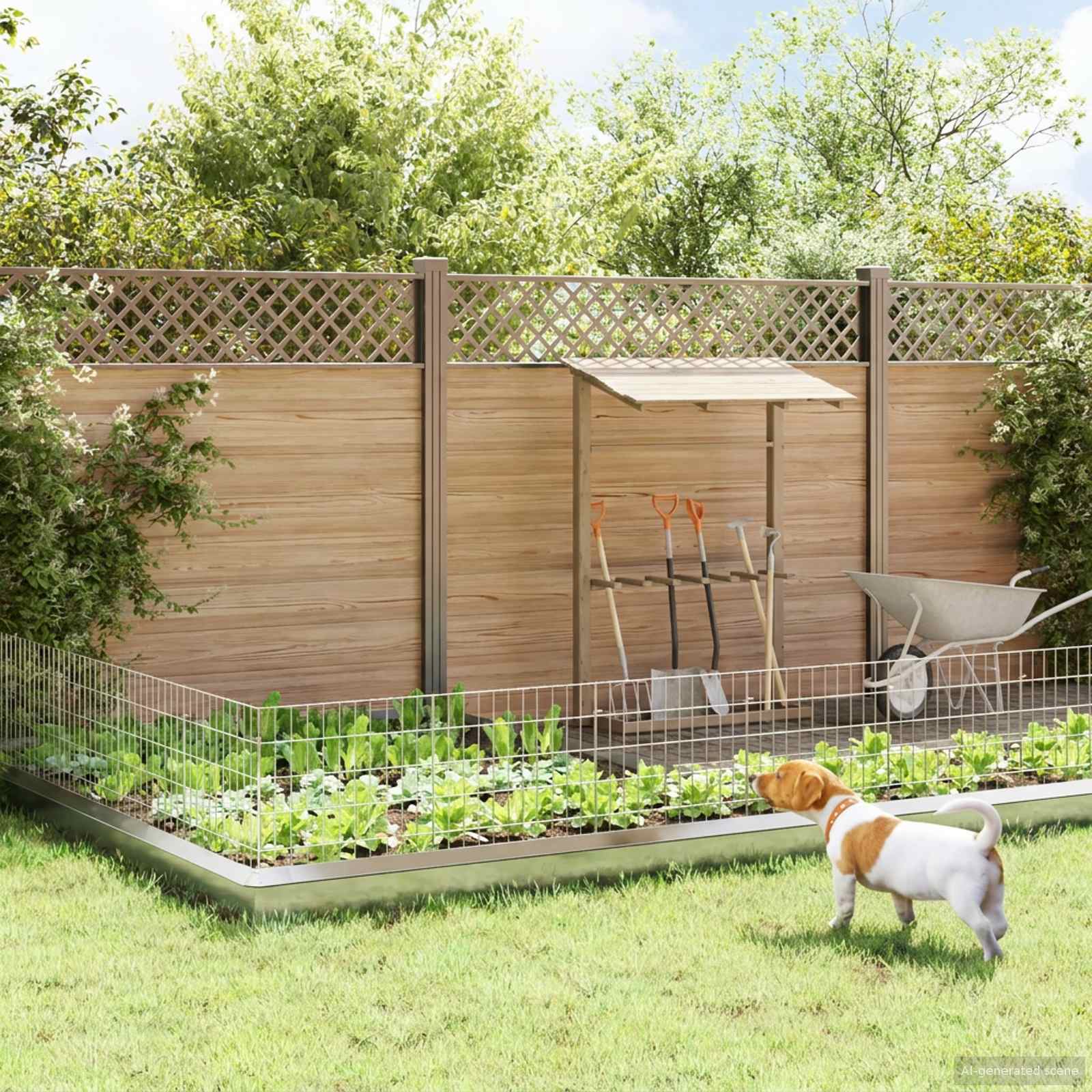 vidaXL Garden Fence with Stakes 24 pcs 55 x 50 cm Galvanised Steel 1