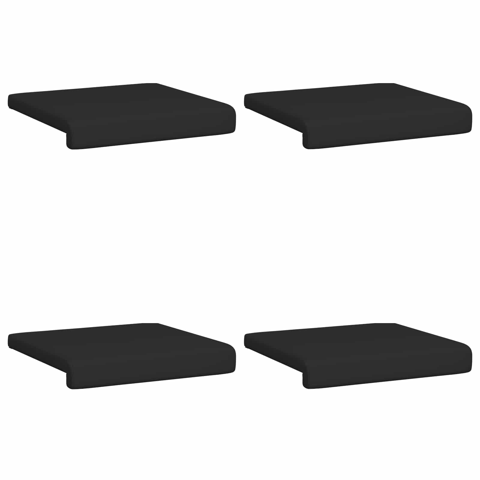 vidaXL Bench Cushion 4 pcs Faux Leather Black Depth 35 cm 6