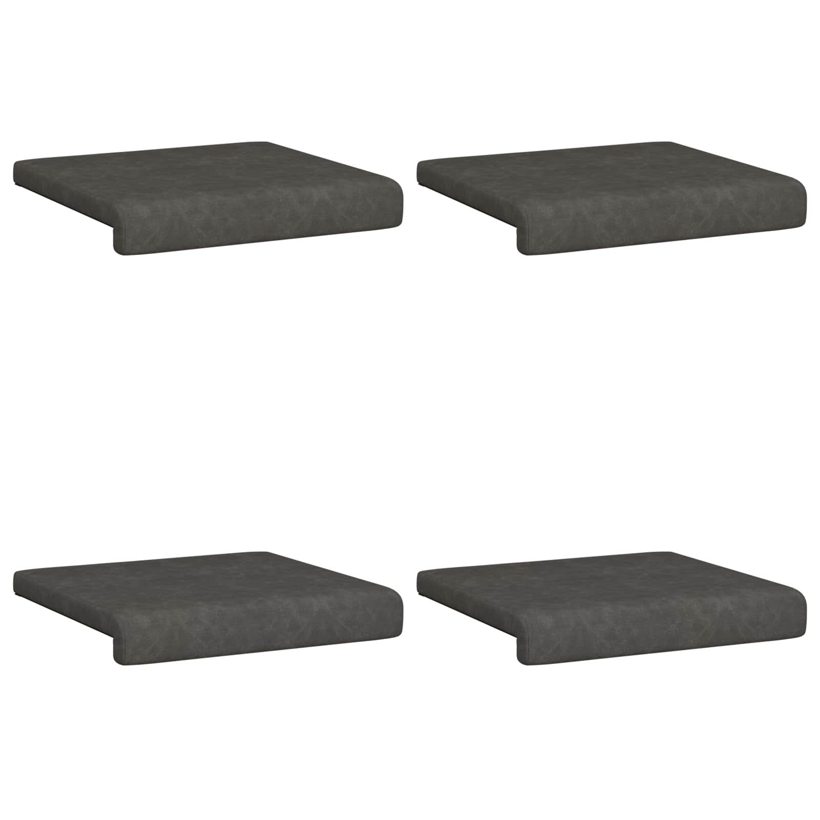 vidaXL Bench Cushion 4 pcs Faux Leather Black Depth 35 cm 6