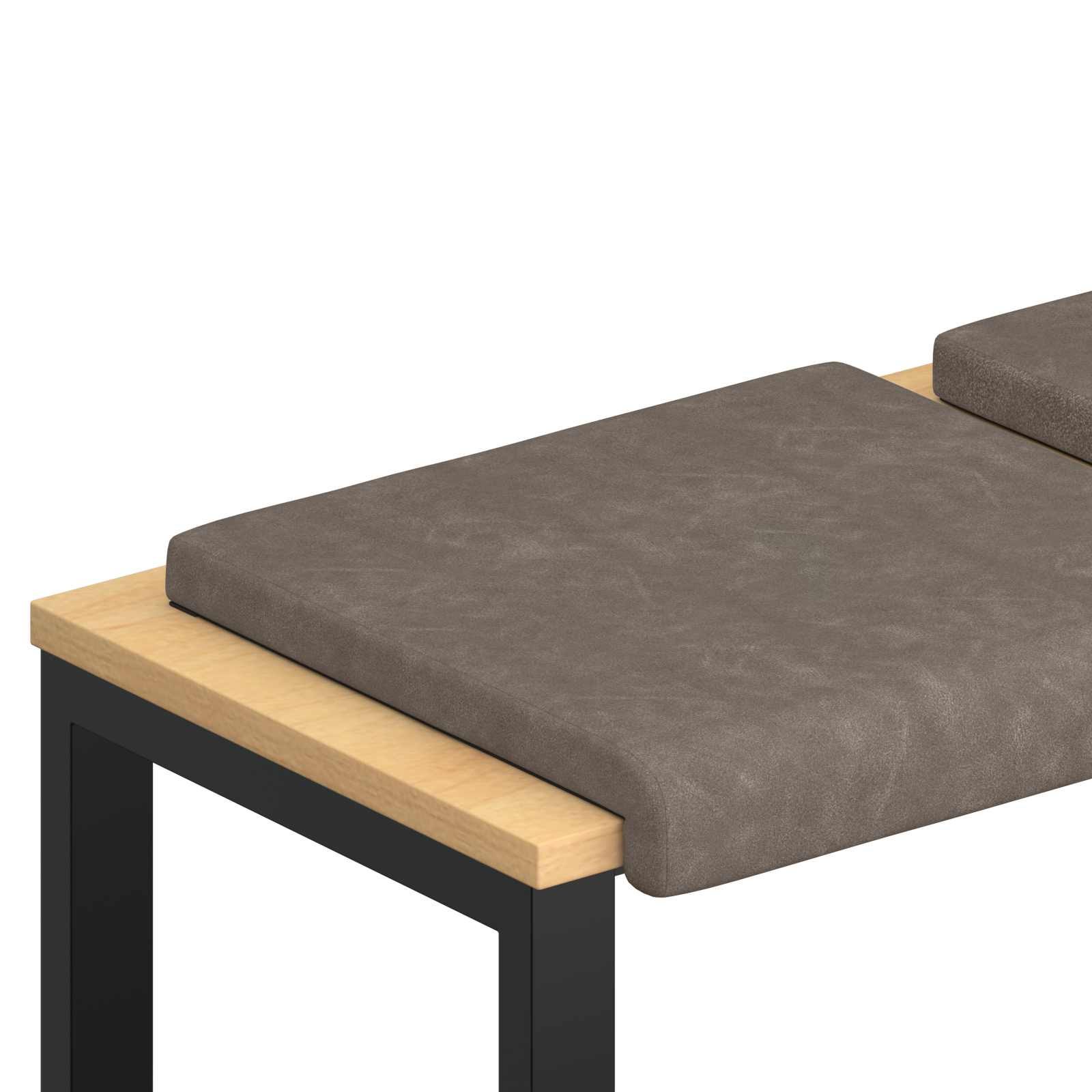 vidaXL Bench Cushion 4 pcs Faux Leather Grey Depth 35 cm 2