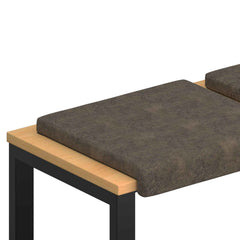vidaXL Bench Cushion 4 pcs Faux Suede Fabric Dark Grey Depth 35 cm 2