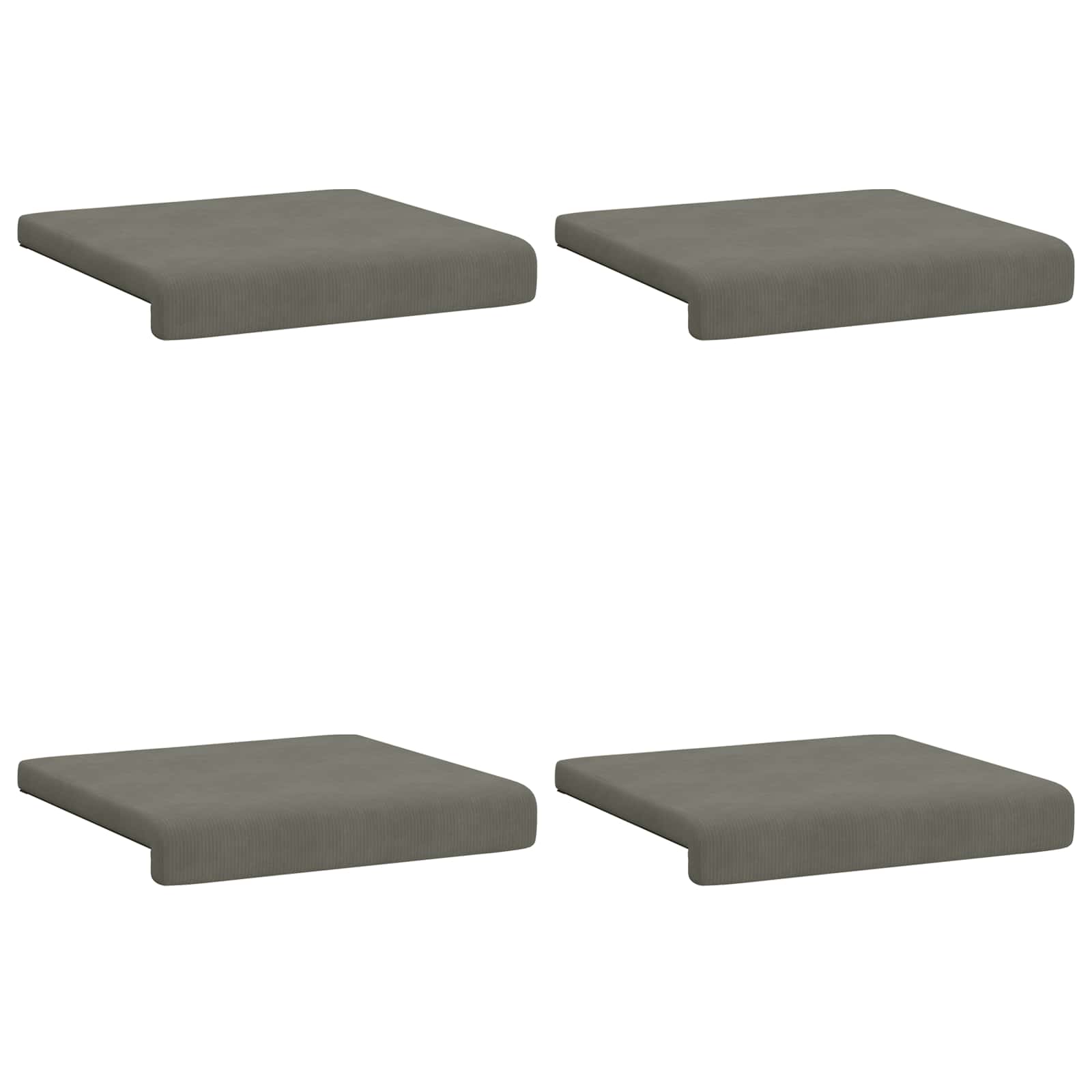 vidaXL Bench Cushion 4 pcs Corduroy Light Grey Depth 35 cm 6