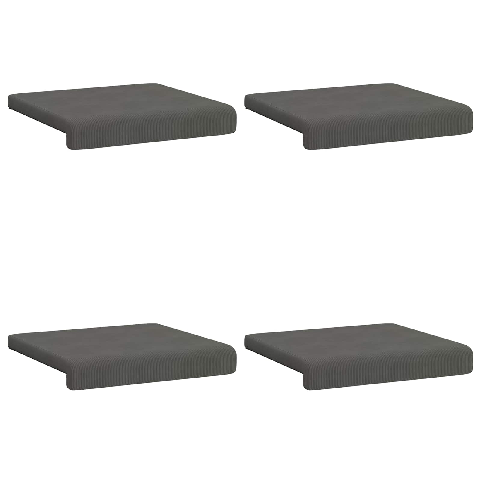 vidaXL Bench Cushion 4 pcs Corduroy Dark Grey Depth 35 cm 6