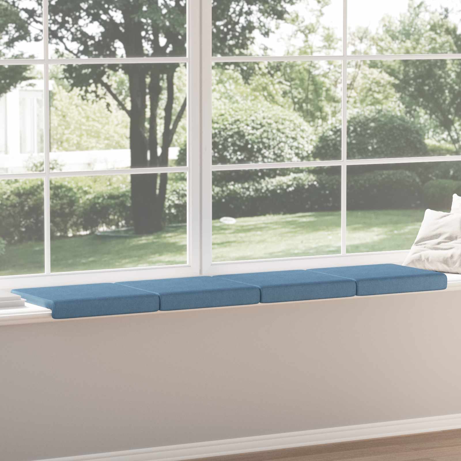 vidaXL Bench Cushion 4 pcs Corduroy Blue Depth 35 cm 4