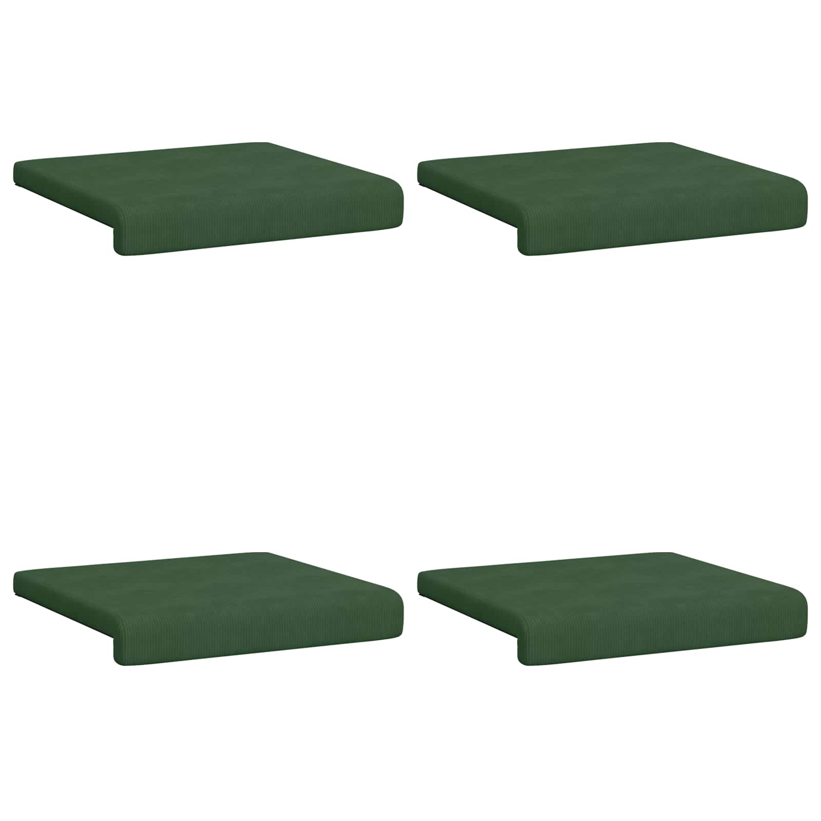 vidaXL Bench Cushion 4 pcs Corduroy Dark Green Depth 35 cm 6