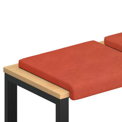 vidaXL Bench Cushion 4 pcs Corduroy Red Orange Depth 35 cm 2
