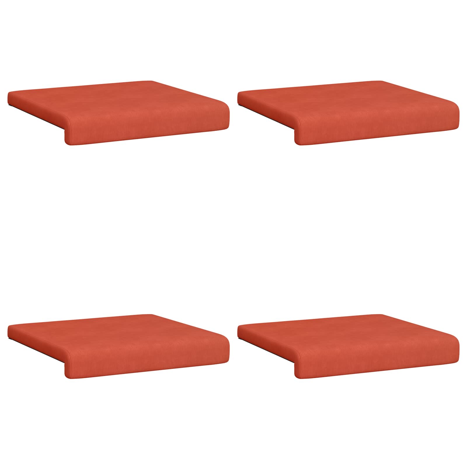 vidaXL Bench Cushion 4 pcs Corduroy Red Orange Depth 35 cm 6