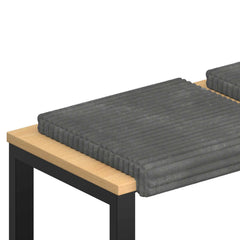 vidaXL Bench Cushion 4 pcs Plush Corduroy Light Grey Depth 35 cm 2