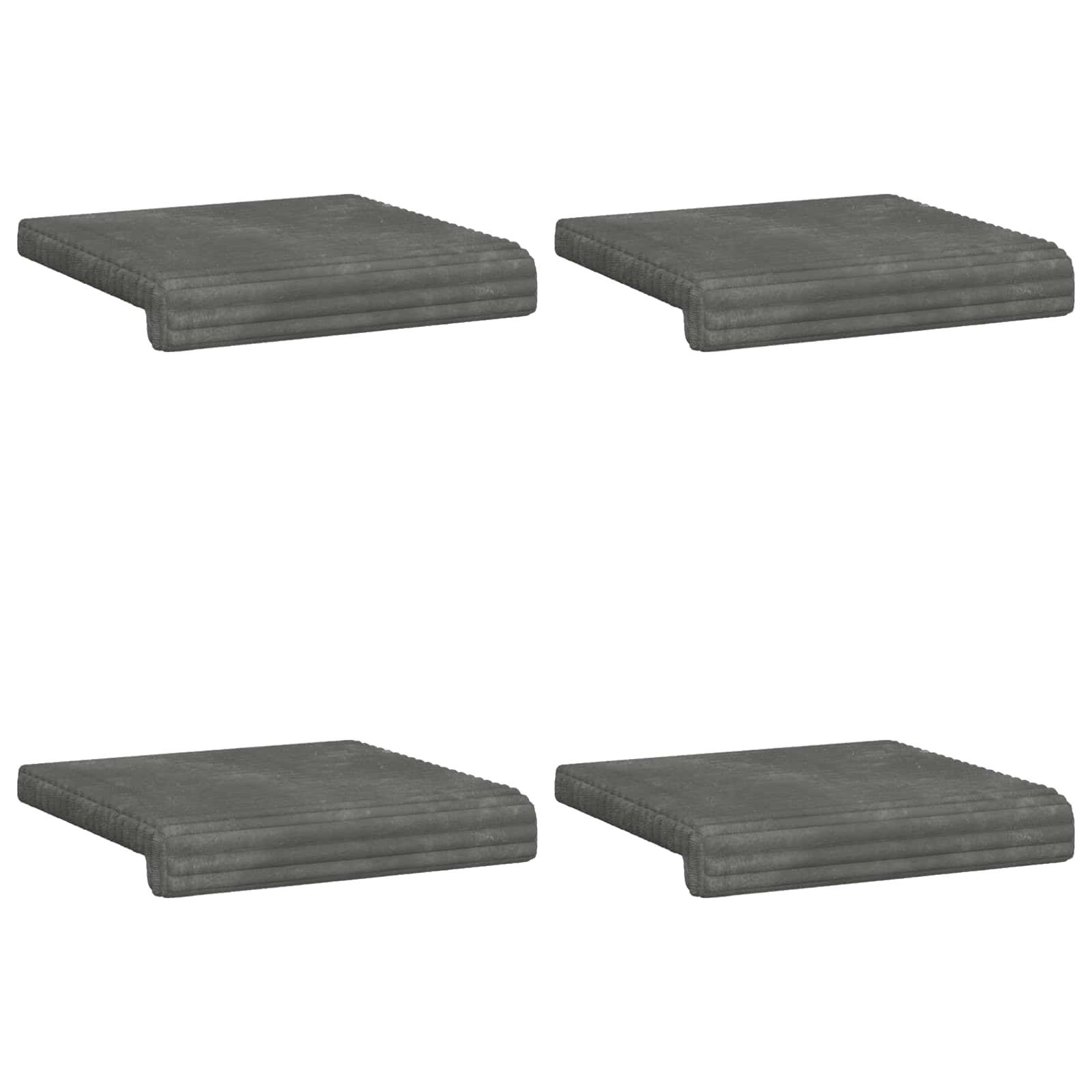vidaXL Bench Cushion 4 pcs Plush Corduroy Light Grey Depth 35 cm 6