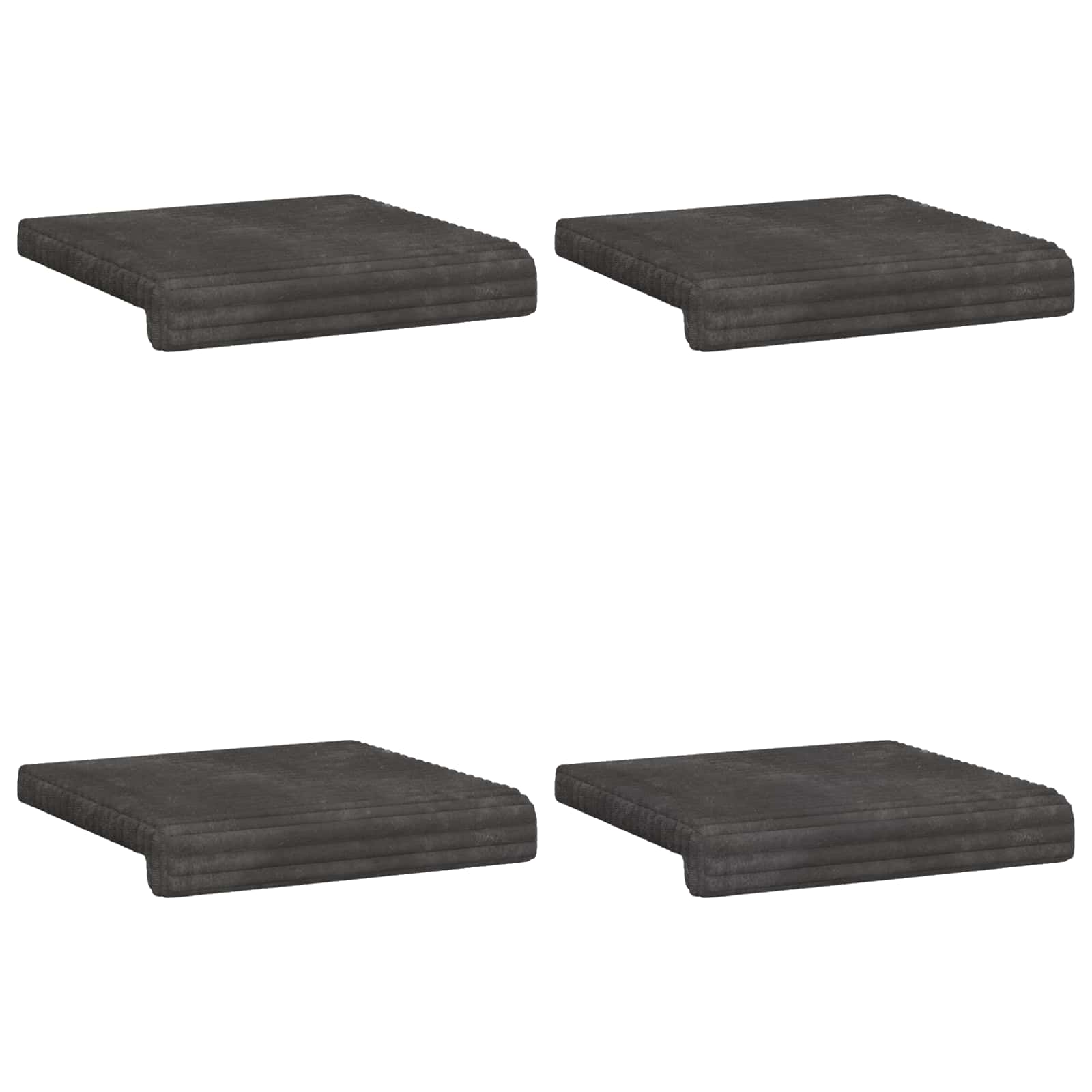 vidaXL Bench Cushion 4 pcs Plush Corduroy Dark Grey Depth 35 cm 6