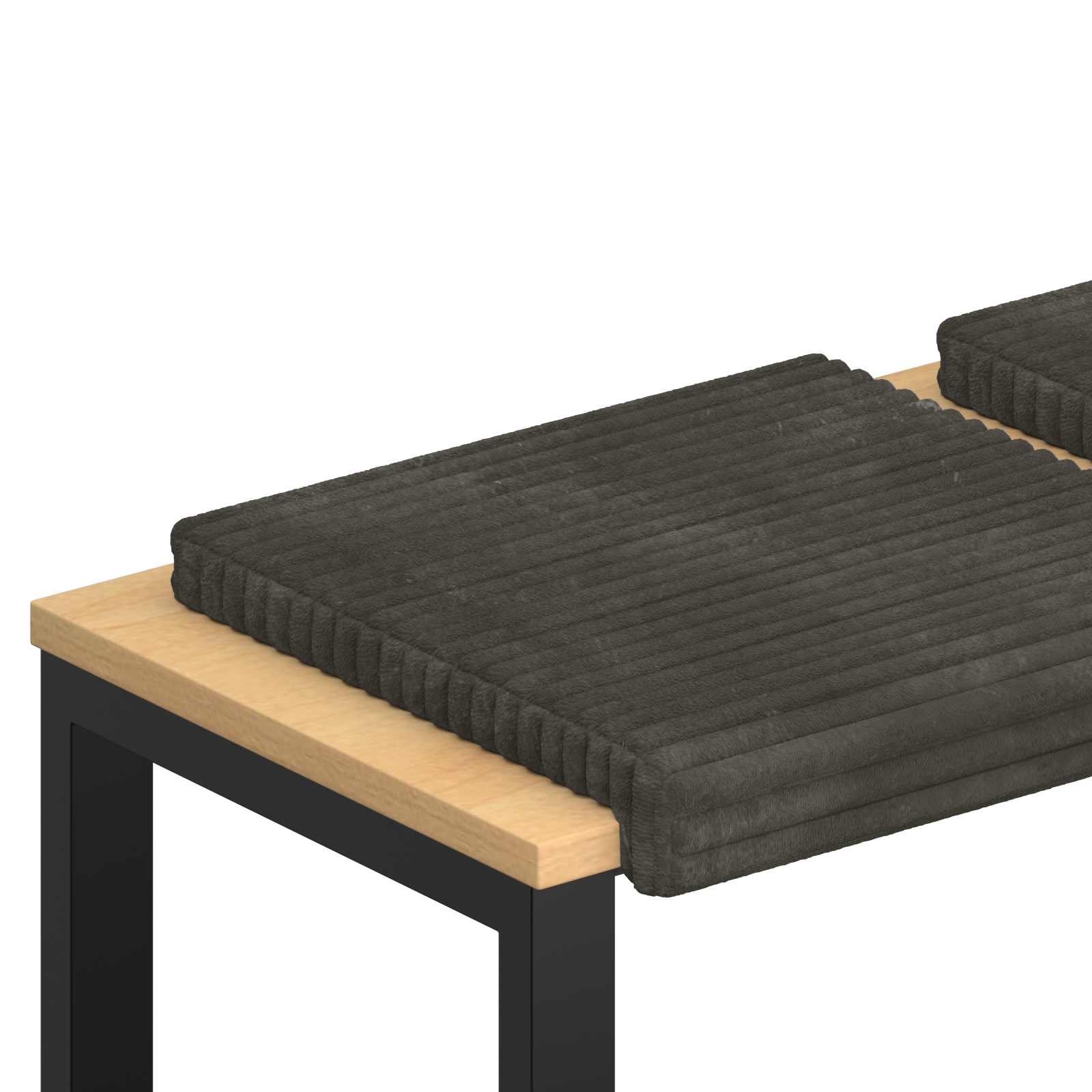 vidaXL Bench Cushion 4 pcs Plush Corduroy Anthracite Depth 35 cm 2