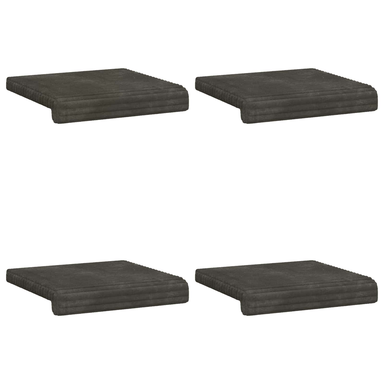 vidaXL Bench Cushion 4 pcs Plush Corduroy Anthracite Depth 35 cm 6