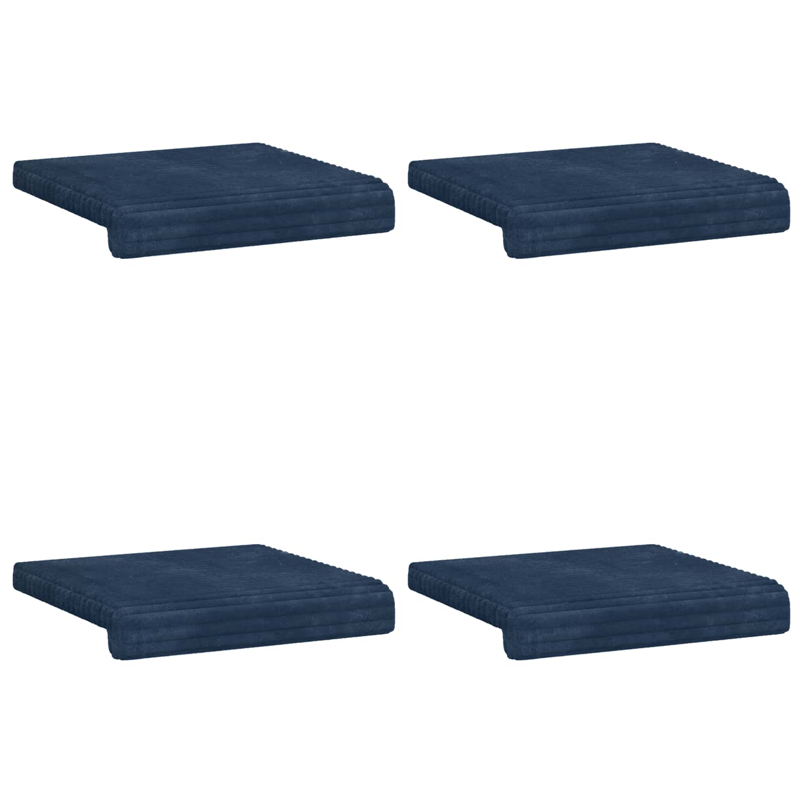 vidaXL Bench Cushion 4 pcs Plush Corduroy Navy Blue Depth 35 cm 6