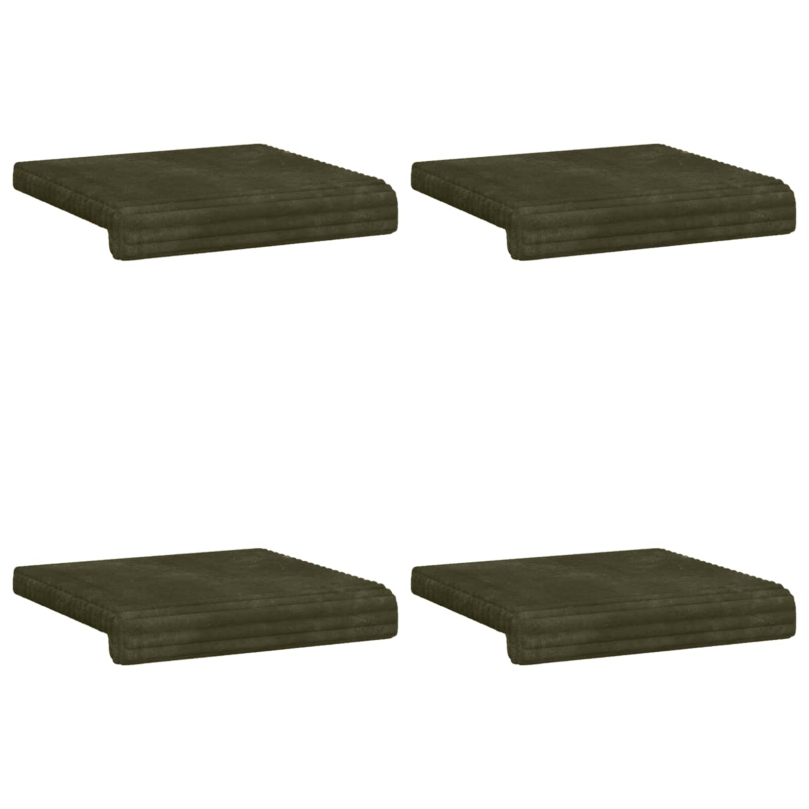 vidaXL Bench Cushion 4 pcs Plush Corduroy Green Depth 35 cm 6