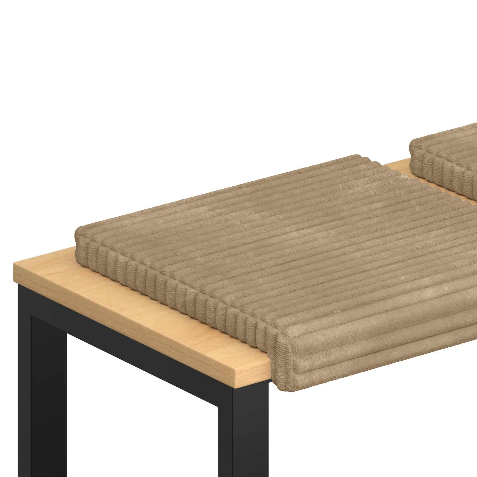 vidaXL Bench Cushion 4 pcs Plush Corduroy Taupe Depth 35 cm 2