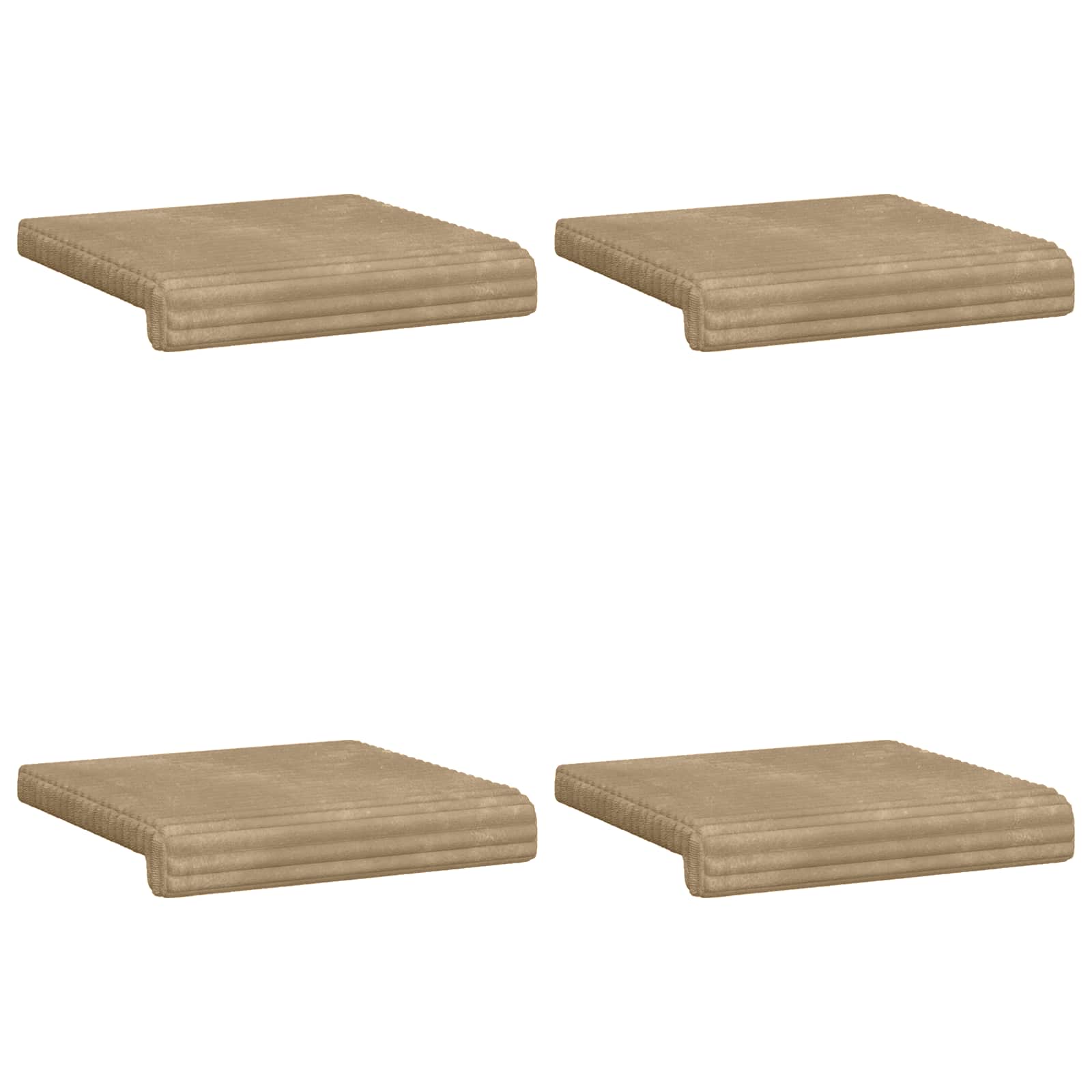 vidaXL Bench Cushion 4 pcs Plush Corduroy Taupe Depth 35 cm 6