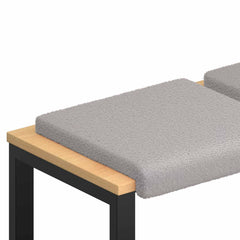 vidaXL Bench Cushion 4 pcs Sherpa Fabric Light Grey Depth 35 cm 2