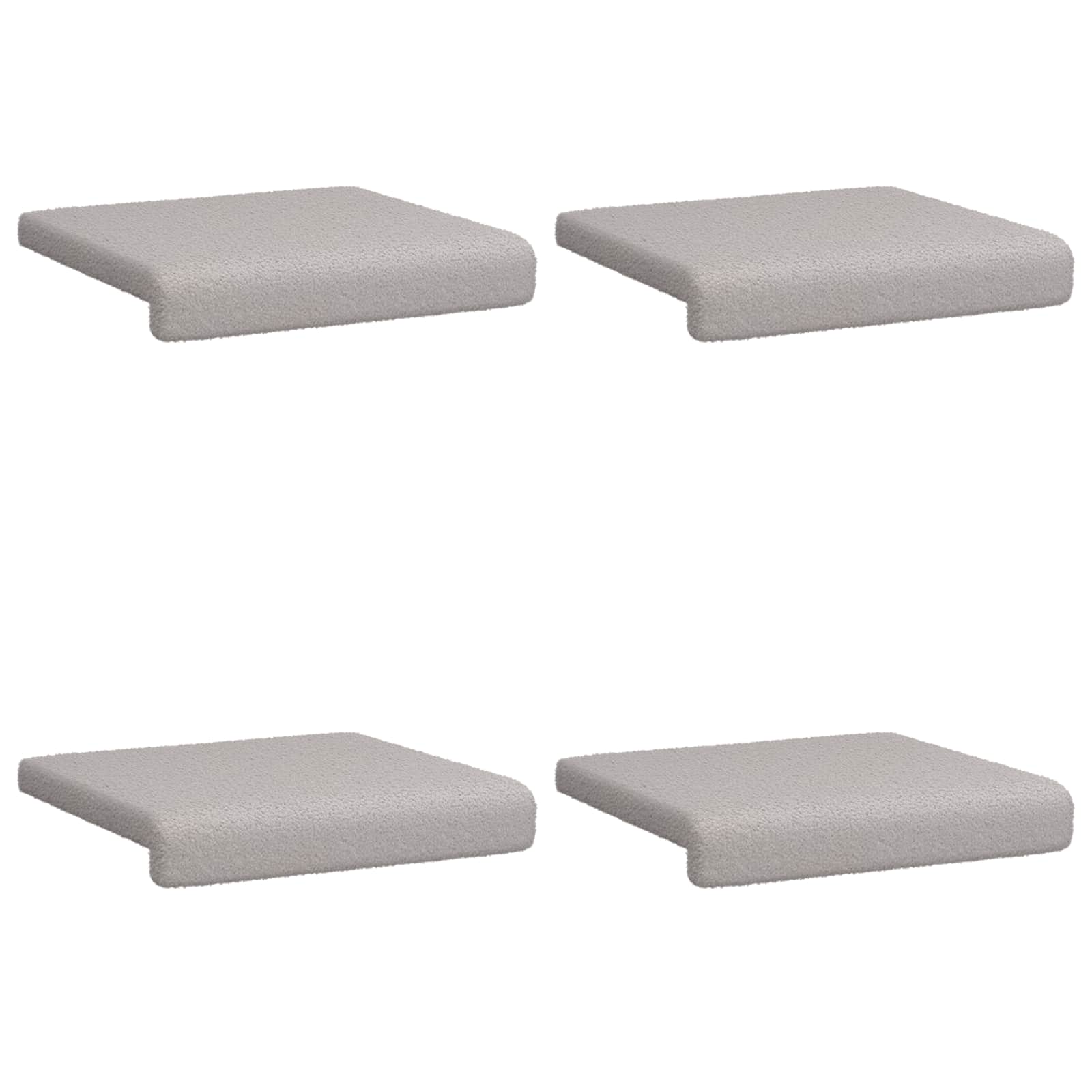 vidaXL Bench Cushion 4 pcs Sherpa Fabric Light Grey Depth 35 cm 5