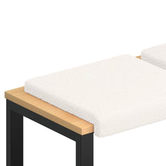 vidaXL Bench Cushion 4 pcs Sherpa Fabric Cream Depth 35 cm 2