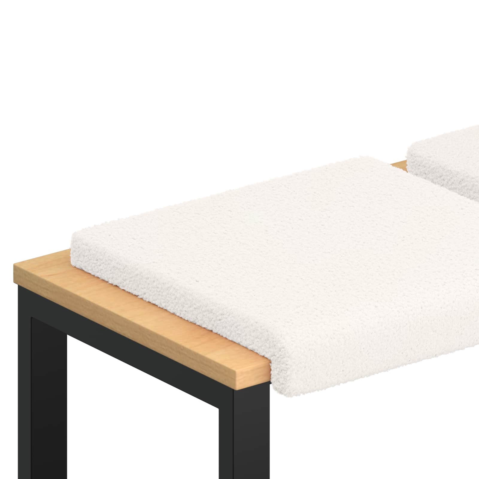 vidaXL Bench Cushion 4 pcs Sherpa Fabric Cream Depth 35 cm 2