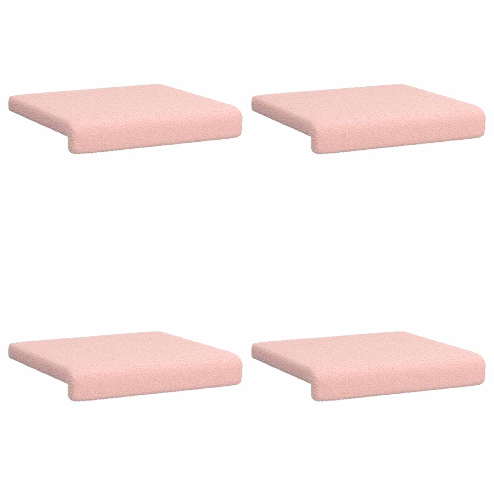 vidaXL Bench Cushion 4 pcs Sherpa Fabric Pink Depth 35 cm 6