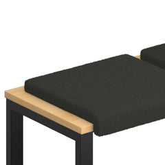 vidaXL Bench Cushion 4 pcs Sherpa Fabric Dark Grey Depth 35 cm 2