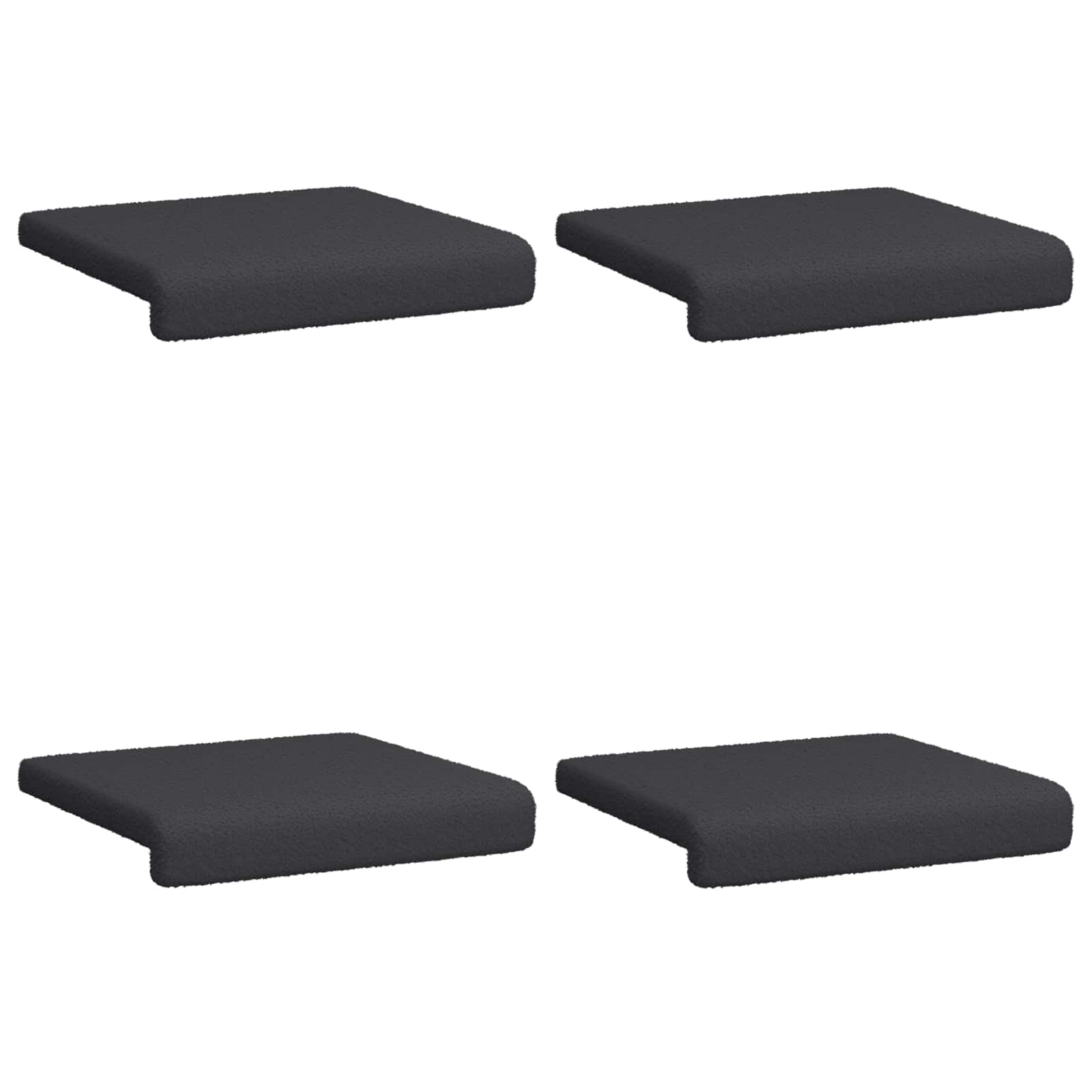 vidaXL Bench Cushion 4 pcs Sherpa Fabric Dark Grey Depth 35 cm 6