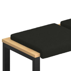 vidaXL Bench Cushion 4 pcs Sherpa Fabric Black Depth 35 cm 2