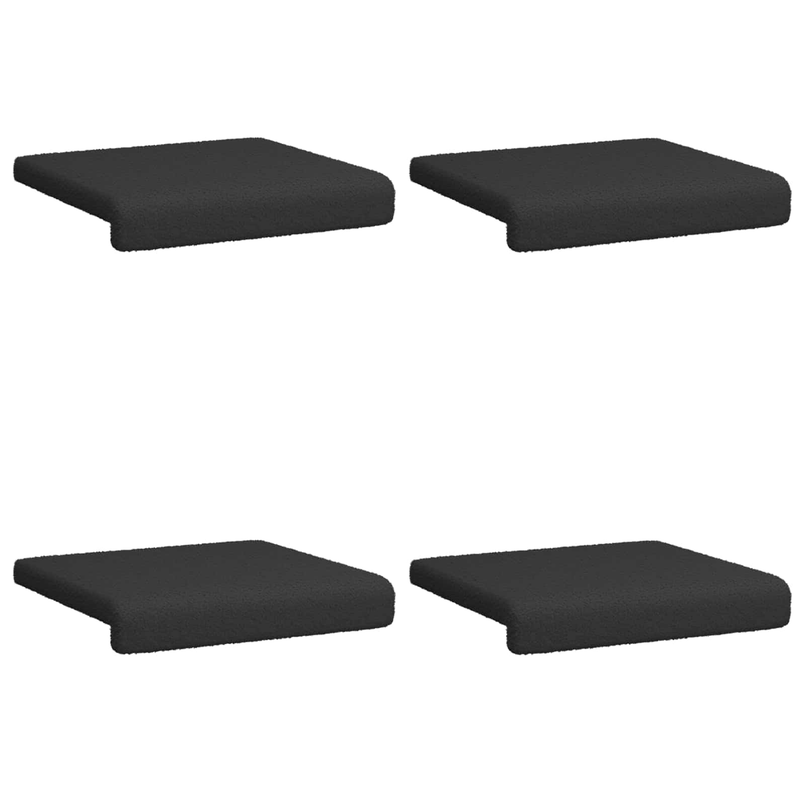 vidaXL Bench Cushion 4 pcs Sherpa Fabric Black Depth 35 cm 6