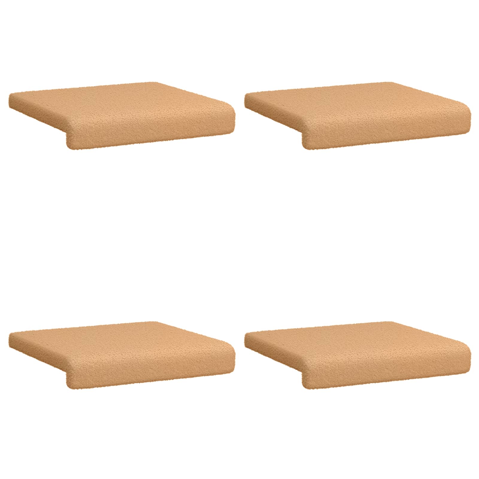 vidaXL Bench Cushion 4 pcs Sherpa Fabric Beige Depth 35 cm 6