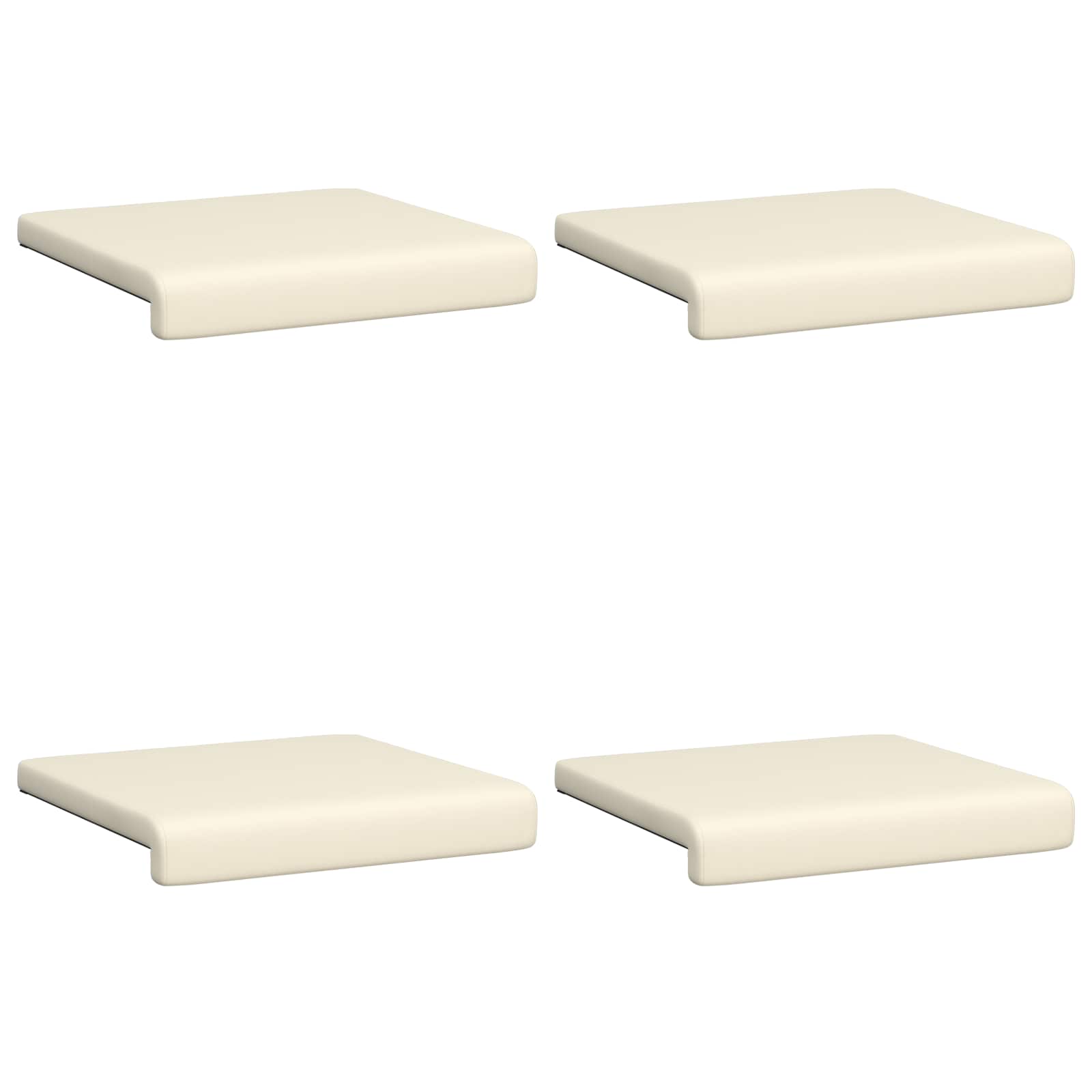 vidaXL Bench Cushion 4 pcs Textured Velvet Cream Depth 35 cm 6