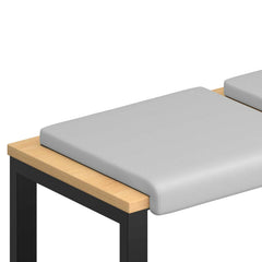 vidaXL Bench Cushion 4 pcs Textured Velvet Light Grey Depth 35 cm 2