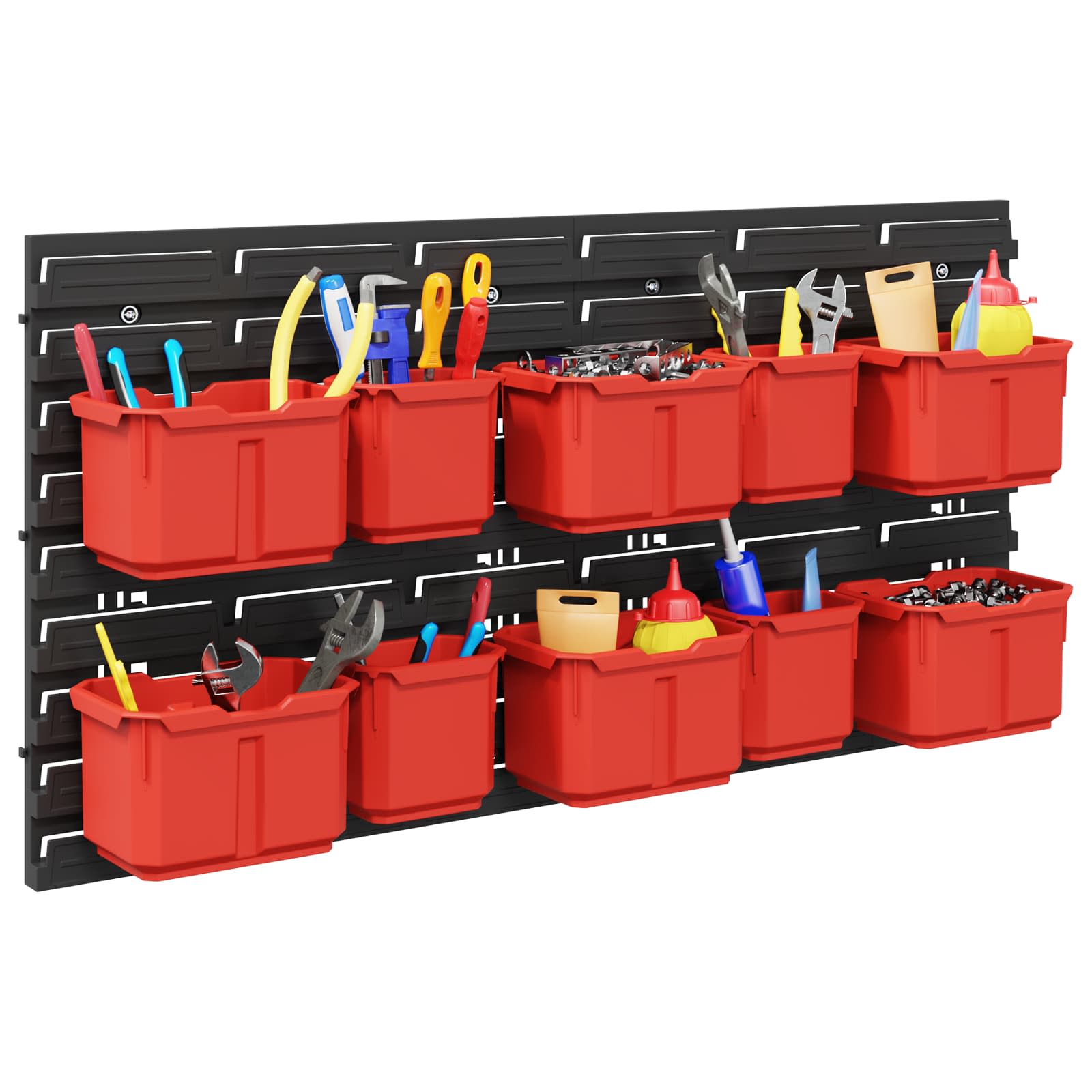 vidaXL Container Rack Black and Red 77.5 x 2 x 39 cm 3