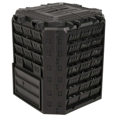 vidaXL Garden Composter Black 71 x 71 x 81.5 cm 100% PP 2