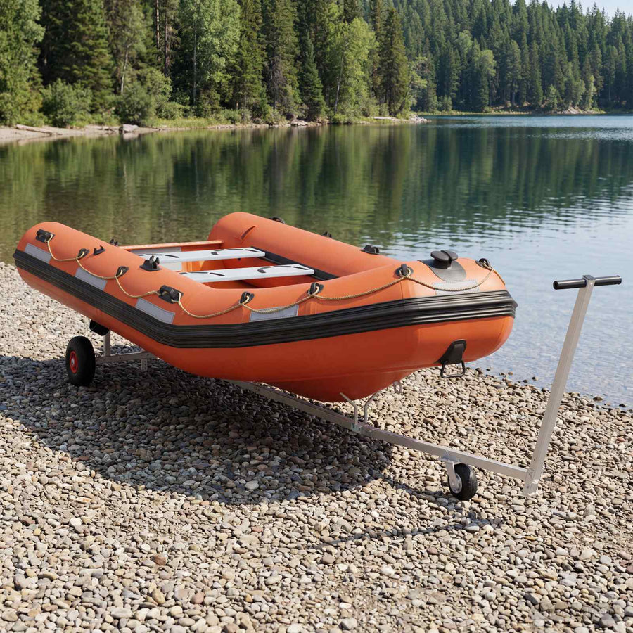 Adjustable Boat Trailer with Pneumatic Tires 200 kg Load Silver with caster wheel