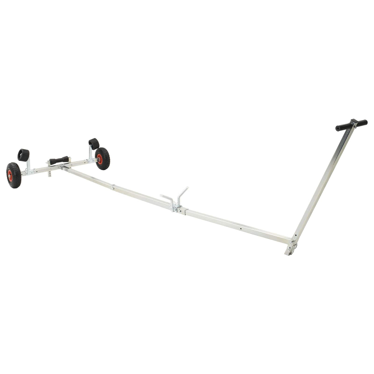 Adjustable Boat Trailer with Pneumatic Tires 200 kg Load Silver without caster wheel