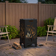 vidaXL Fire Pit Black 47 x 38 x 75 cm Steel 3