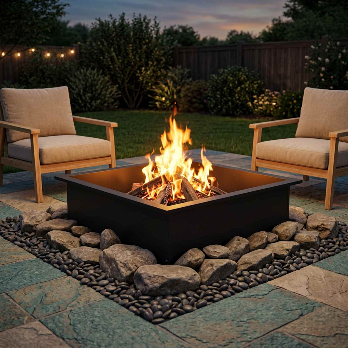 Fire Pit Ring Black 90 cm 90 cm Steel