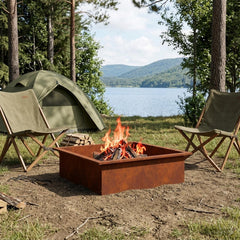 Fire Pit Ring Black 90 cm 90 cm Weathering steel