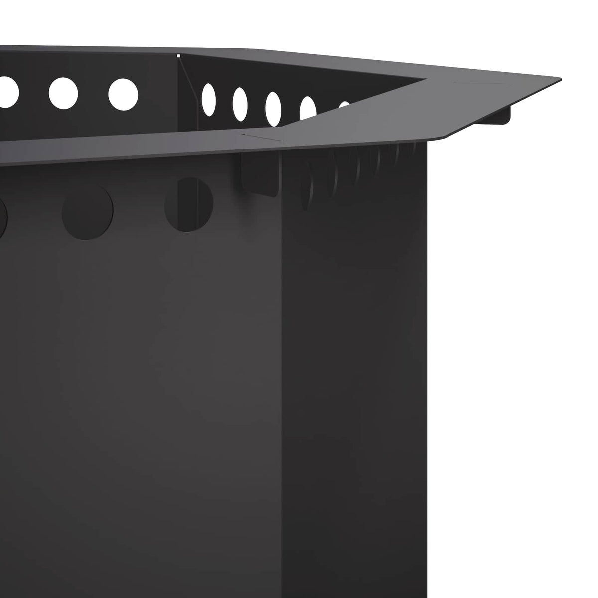 vidaXL Fire Pit Ring Black 60 x 60 x 25 cm Steel 6