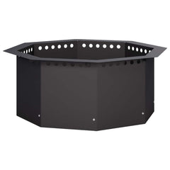 vidaXL Fire Pit Ring Black 60 x 60 x 25 cm Steel 2